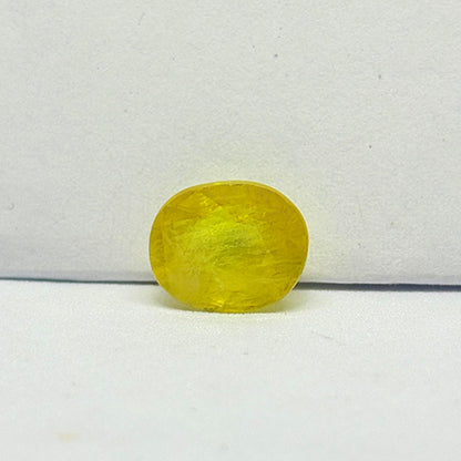 4.57 Carat Bangkok Yellow Sapphire (Pukhraj) Stone | Natural Thailand Pukhraj for Jupiter (Guru) | Certified Gemstone
